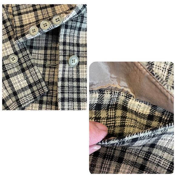 Pendleton Vintage 80s Black Gray Plaid Virgin Wool Classic Retro Jkt Blazer 12 - Picture 9 of 14